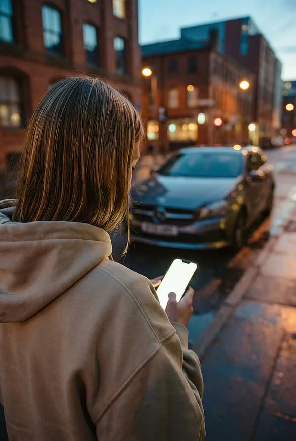 Hands holding smartphone